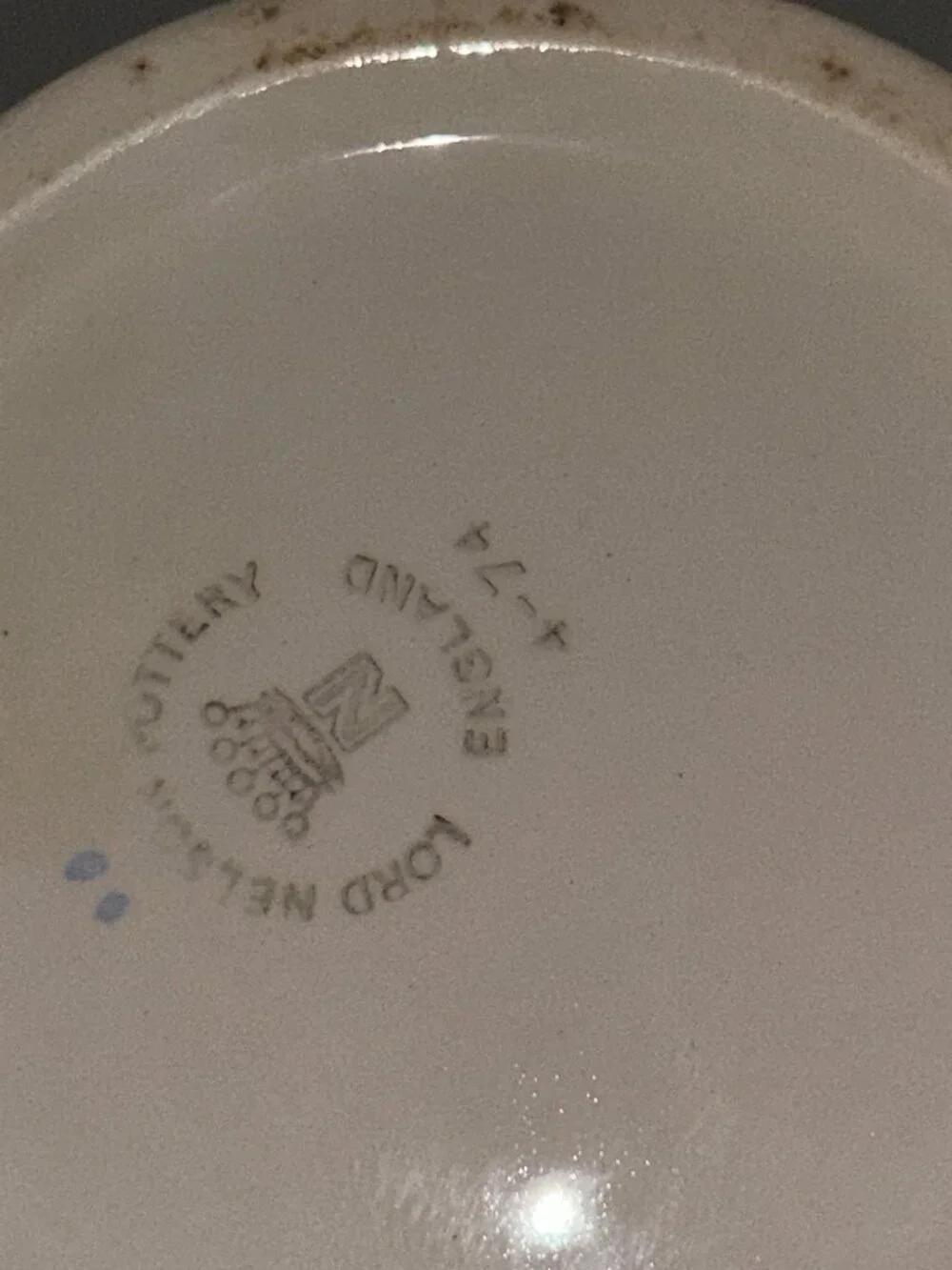 Vintage Lord Nelson Pottery Pitcher, England, Blue Floral Jug, 6.5